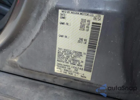 2015 Nissan Altima 2.5 S from USA, damaged, VIN 1N4AL3AP0FC166248